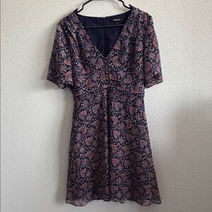Madewell Orchard Flutter-Sleeve Dress in Fan Floral Mix Size 4